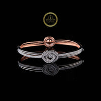 Eye Shape Lab Diamond Bracelet in Dual Tone Gold By Ivevar