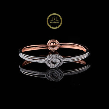 Eye Shape Lab Diamond Bracelet in Dual Tone Gold By Ivevar