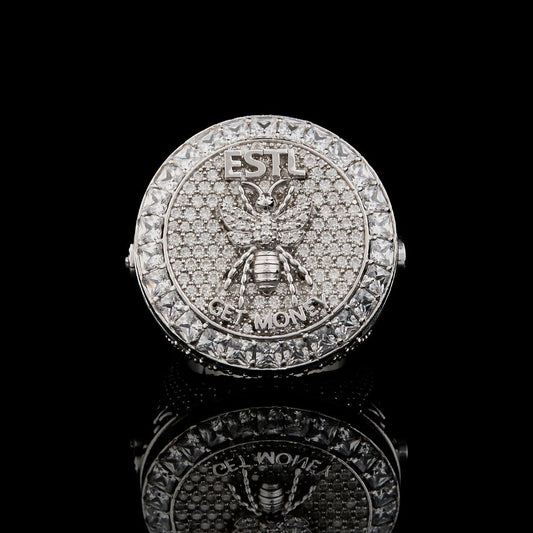 Full Silver Ant Unique Style Lab Grown Diamond Hip Hop Men Ring By Ivevar