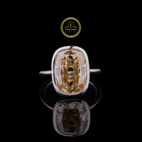 Certified Lab-Grown Champagne Diamond Cushion Cut Ring in White Gold Finish | Luxury Engagement Ring