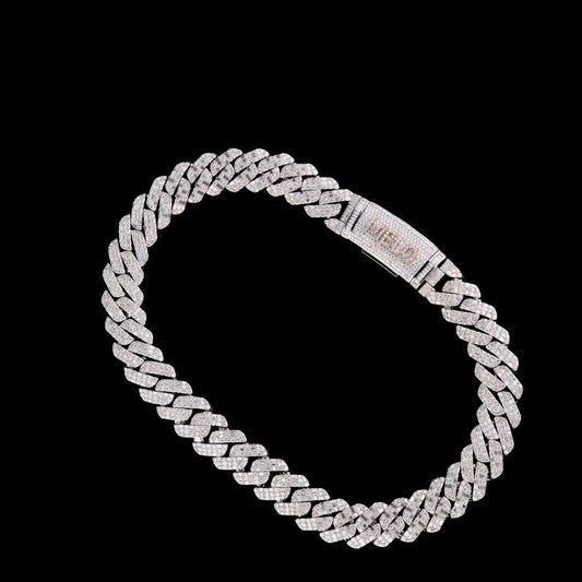 Fully Iced-Out Full of Baguette Lab Grown Diamond Custom Cuban Link Chain by Ivevar