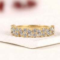 Marquise with Round Moissanite Diamond Stacking Band
