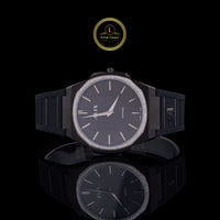Black Diamond Bezel Minimalist Rubber Strap Men's Watch