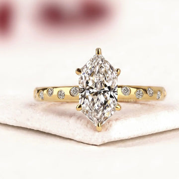 Dutch Marquise Pave Accents Lab Grown Diamond Engagement Ring