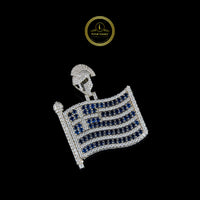 Custom Iced-Out Flag VVS1 Lab Diamond Pendant Patriotic Statement Jewelry for Men