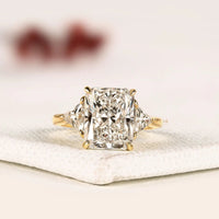 Radiant Cut Lab Grown Diamond Three Stone Engagement Ring