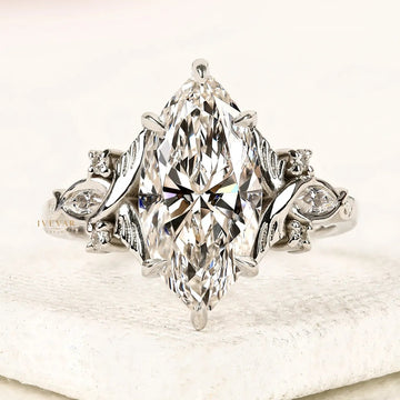 3.50 CT Marquise Cut Art Deco Moissanite Diamond Engagement Ring for Women By Ivevar