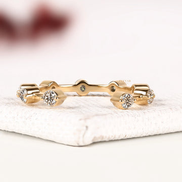 Round Brilliant Moissanite Diamond Eternity Style Ring