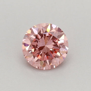 Shiny 0.31 CT Round Shape Fancy Vivid Pink Color VVS1 Clarity Lab Grown Diamond For Calm Steps
