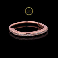 Premium Minimalist Moissanite Diamond Bangle in Rose Gold Finish By Ivevar