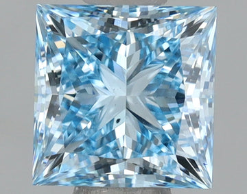 Fine 1.03 CT Princess Shape Fancy Vivid Blue Color VS2 Clarity Lab grown Diamond For Special one Ring