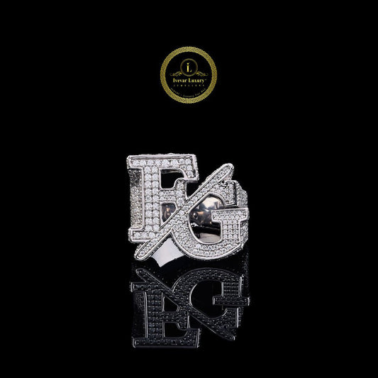 Custom Iced Out Initial Letter Ring – Luxury Hip Hop Diamond Personalized Jewelry