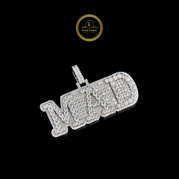 Customized "MAD" Nameplate Lab Diamond Pendant With Fully Iced-Out Jewelry