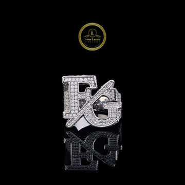 Custom Iced Out Initial Letter Ring – Luxury Hip Hop Moissanite Diamond Personalized Jewelry