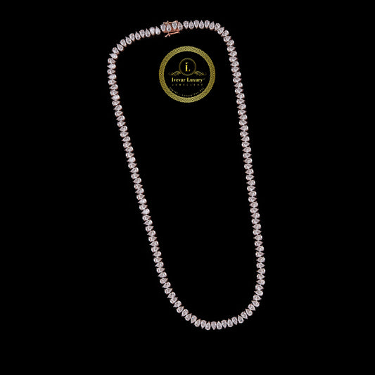 15 TCW Icy Elegance Lab Grown Pear Diamond Tennis Chain by Ivevar Luxury