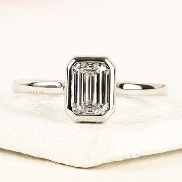 2.00 CT Dainty Emerald Cut Lab Grown Diamond Ring for Everyday Elegance By Ivevar