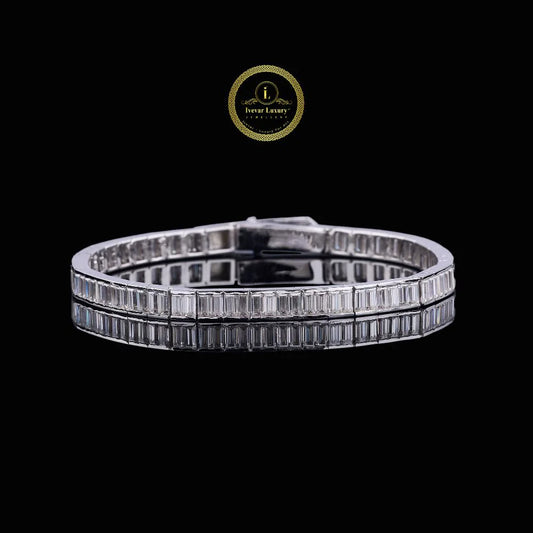 Luxe Channel Set Emerald Cut Lab Grown Diamond Tennis Bracelet By Ivevar