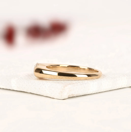 East West Marquise Cut Moissanite Solitaire Ring - view 8