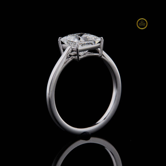Stunning 18K Gold Lab Created Diamond Solitaire Engagement Ring