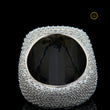 Full Silver Ice Out Round and Baguette Cut Lab Grown Diamond HipHop Ring - view 4