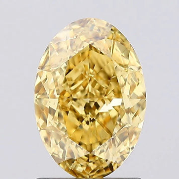 Shiny Of 1.50 CT Oval Shape Fancy Vivid Yellow Color VS2 Clarity Moissanite Diamond For Soft Days