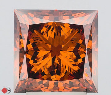 Unique 4.05 CT Princess Shape Fancy Deep Orange Color SI1 Clarity Moissanite Diamond For Special one Ring