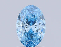 Luxurious Oval Shape Fancy Vivid Blue Color 1.02 CT SI1 Clarity Moissanite Diamond For Her Ring