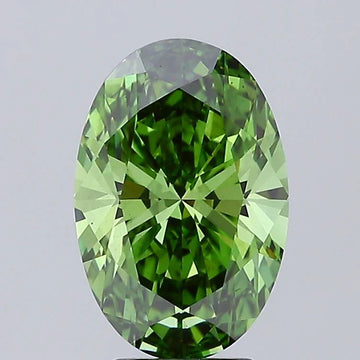 Bold Beauty Of 4.08 CT Oval Shape Fancy Vivid Green Color VS2 Clarity Moissanite Diamond For The Still