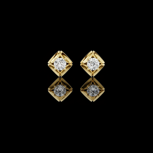 0.48 TCW Elegant Lab Grown Diamond Stud Earrings Modern Royal Setting For Lovely Ladies