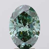 Minimalist Of 3.32 CT Oval Shape Fancy Vivid Green Color VS2 Clarity Lab Grown Diamond For Final Drift