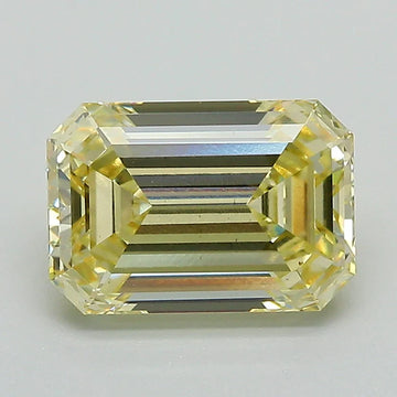 Hot Selling Of 2.53 CT Emerald Shape Fancy Yellow Color VS2 Clarity Moissanite Diamond For One Glance