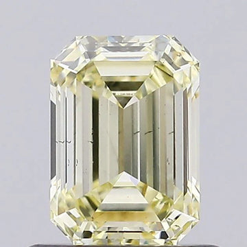 Fine 0.77 CT Emerald Shape Fancy Yellow Color VS2 Clarity Moissanite Diamond For Anniversary Ring