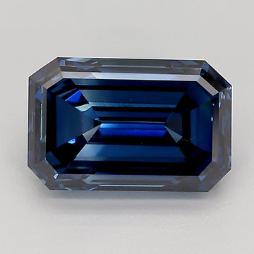 Premium Of 2.68 CT Emerald Shape Fancy Deep Blue Color VS2 Clarity Lab Grown Diamond For Her Words
