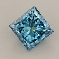 Surprise 0.96 CT Princess Shape Fancy Vivid Blue Color VS2 Clarity Lab Grown Diamond For Clear Eyes