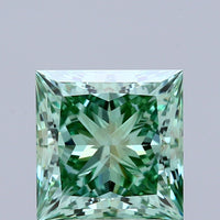Experience Luxury 3.15 CT Princess Shape Fancy Vivid Green Color VS1 Clarity Moissanite Diamond For Engagement Ring