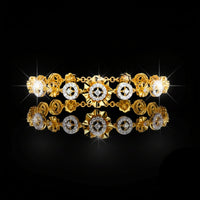 3.45 TCW Intricate Geometric Luxury Gold Craftsmanship Flower Moissanite Diamond Bracelet By Ivevar