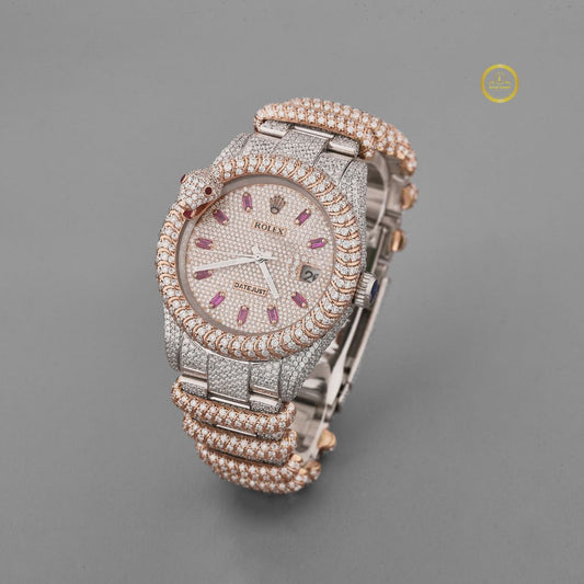 Ivevar Gold Band Snake Watch - Custom Moissanite Diamond Face Luxury Timepiece