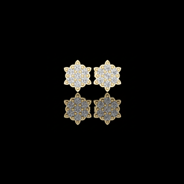 0.64 TCW Celestial Bloom Moissanite Diamond Cluster Gold Stud Earrings with Petal Inspired Floral Geometry For Party