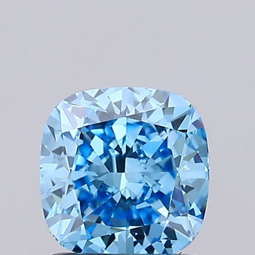 Stunning 1.02 CT Cushion Shape Fancy Vivid Blue Color VVS1 Clarity Lab Grown Diamond For The Wait