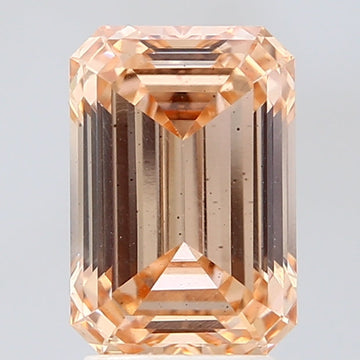 Sparkloing Of 3.29 CT Emerald Shape Fancy Light Yellowish Brown Color VS2 Clarity Lab Grown Diamond For Sweet Air