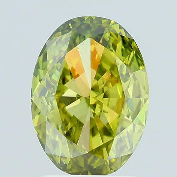 Dazzling Of 2.00 CT Oval Shape Fancy Vivid Green Color VS2 Clarity Lab Grown Diamond For The Glow