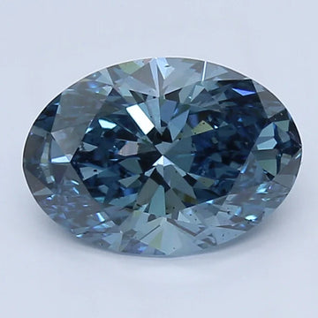 Shiny Of 2.03 CT Oval Shape Fancy Vivid Blue Color VS2 Clarity Moissanite Diamond For Sweet Wait