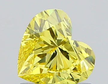 Beauty Of Of 0.73 CT Heart Shape Fancy Vivid Yellow Color VS1 Clarity Moissanite Diamond For Surprise Ring