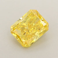 Excellent 0.73 CT Radiant Shape Fancy Vivid Yellow Color VVS1 Clarity Lab Grown Diamond For Shared Quiet