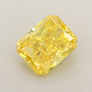 Excellent 0.73 CT Radiant Shape Fancy Vivid Yellow Color VVS1 Clarity Lab Grown Diamond For Shared Quiet