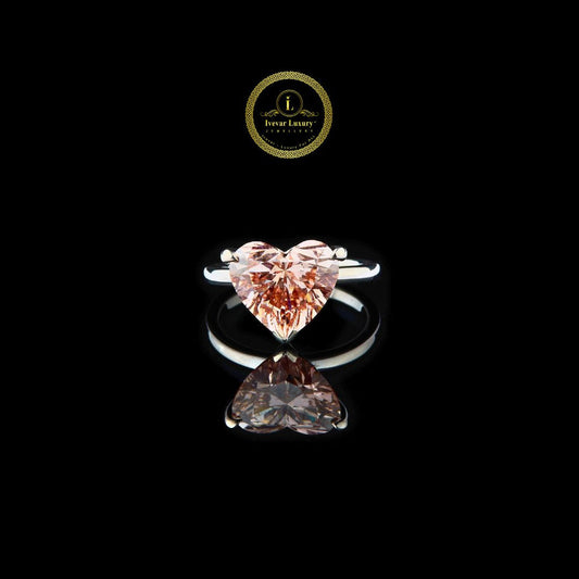1.50 CT One Heart Shape Diamond Ring in 925 Silver With Moissanite by Ivevar.