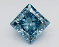 Latest 3.01 CT Princess Shape Fancy Vivid Blue Color VS2 Clarity Moissanite Diamond For Cocktail Ring