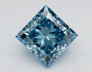 Latest 3.01 CT Princess Shape Fancy Vivid Blue Color VS2 Clarity Moissanite Diamond For Cocktail Ring