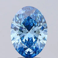 Timeless Of 3.92 CT Oval Shape Fancy Vivid Blue Color VS2 Clarity Moissanite Diamond For Pure Sound