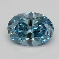 Luxury Of 0.89 CT Oval Shape Fancy Vivid Blue Color VS1 Clarity Moissanite Diamond For Cocktail Shine